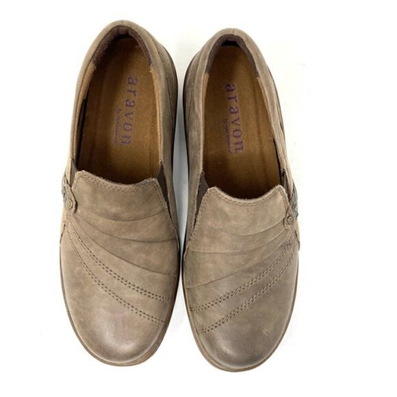 Aravon Danielle Leather casual shoes stone NARROW - Picture 4 of 7